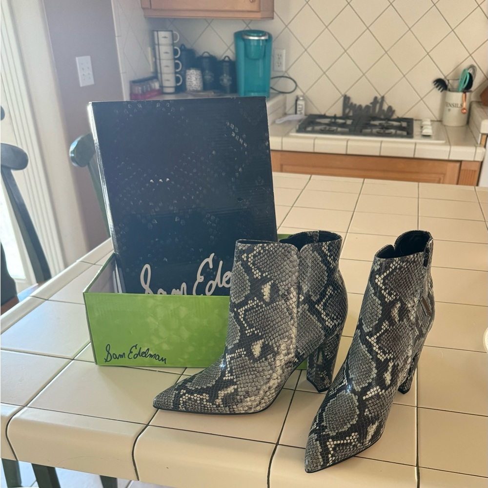 Brand new never worn Sam Edelman snake skin boots from Nordstrom’s
